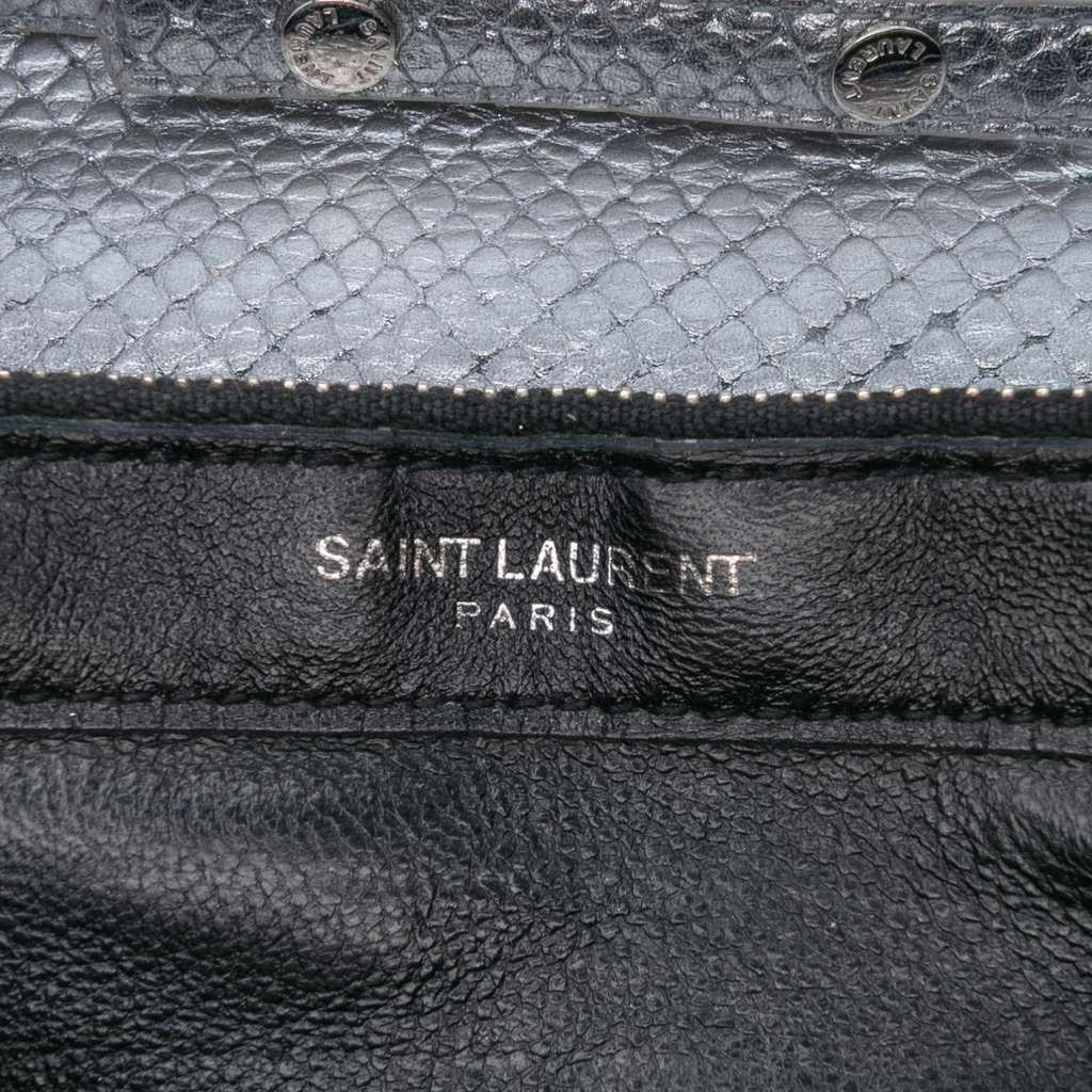 Saint Laurent Metallic Python Embossed Leather Monogram Kate Wallet on Chain - Side view