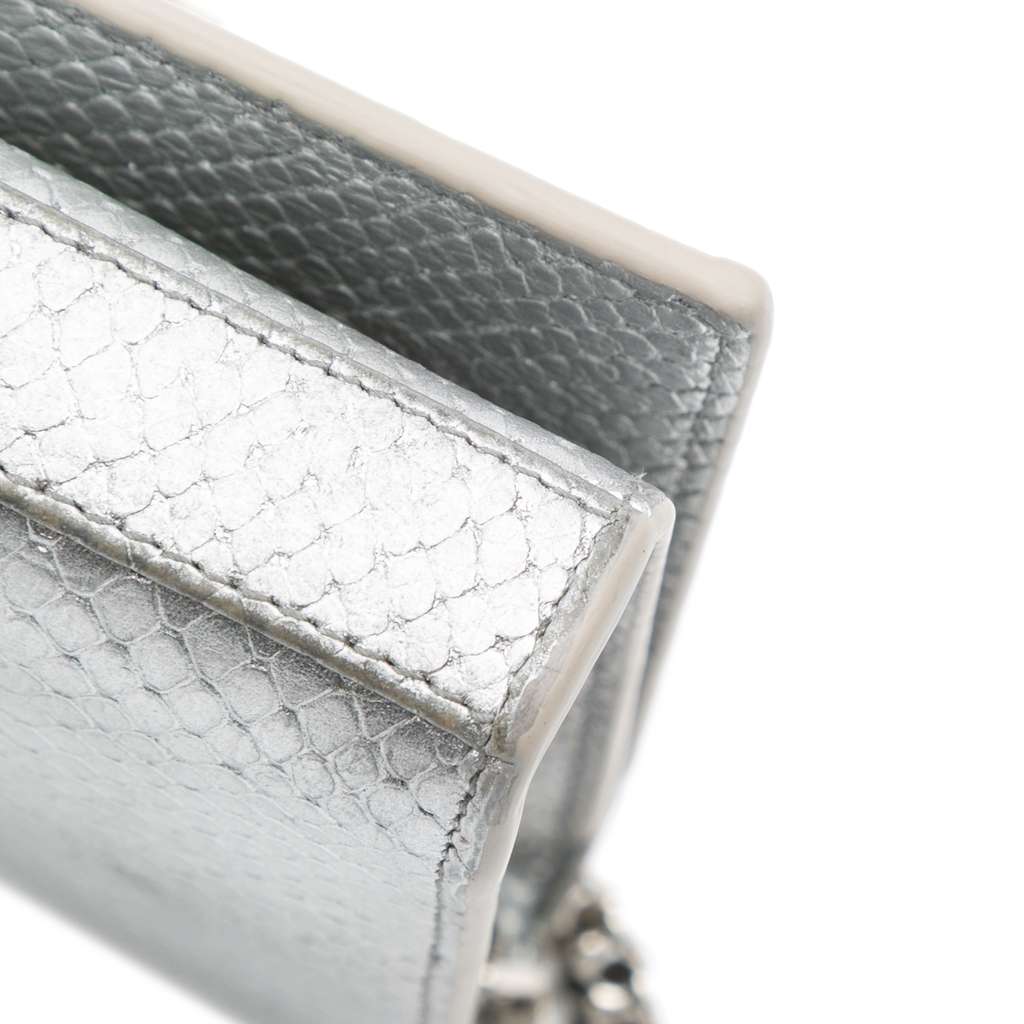 Saint Laurent Metallic Python Embossed Leather Monogram Kate Wallet on Chain - Image 10