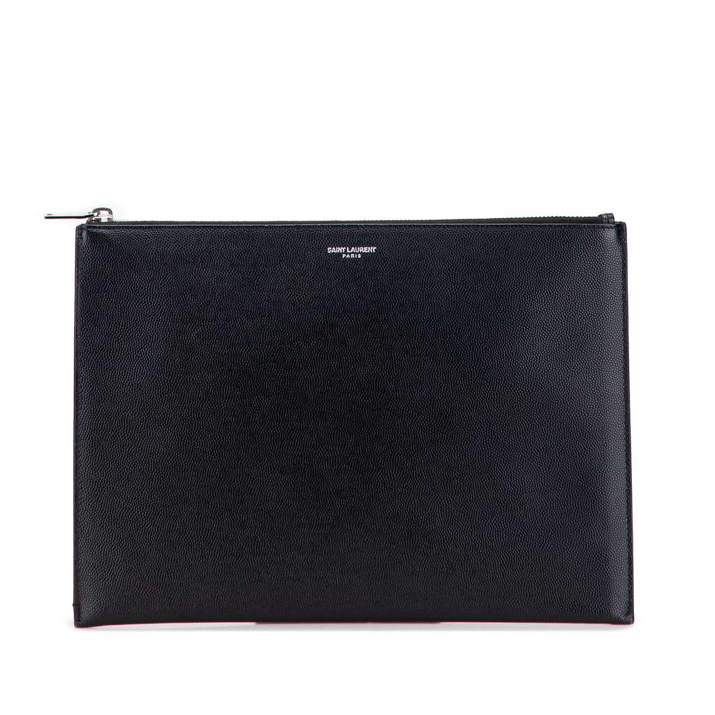 Saint Laurent Grain De Poudre Zipped Tablet Holder