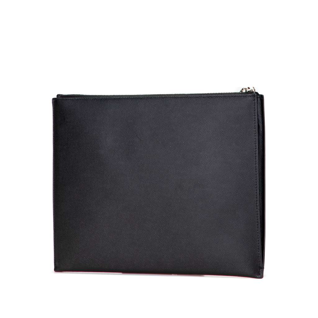 Saint Laurent Grain De Poudre Zipped Tablet Holder - Back view