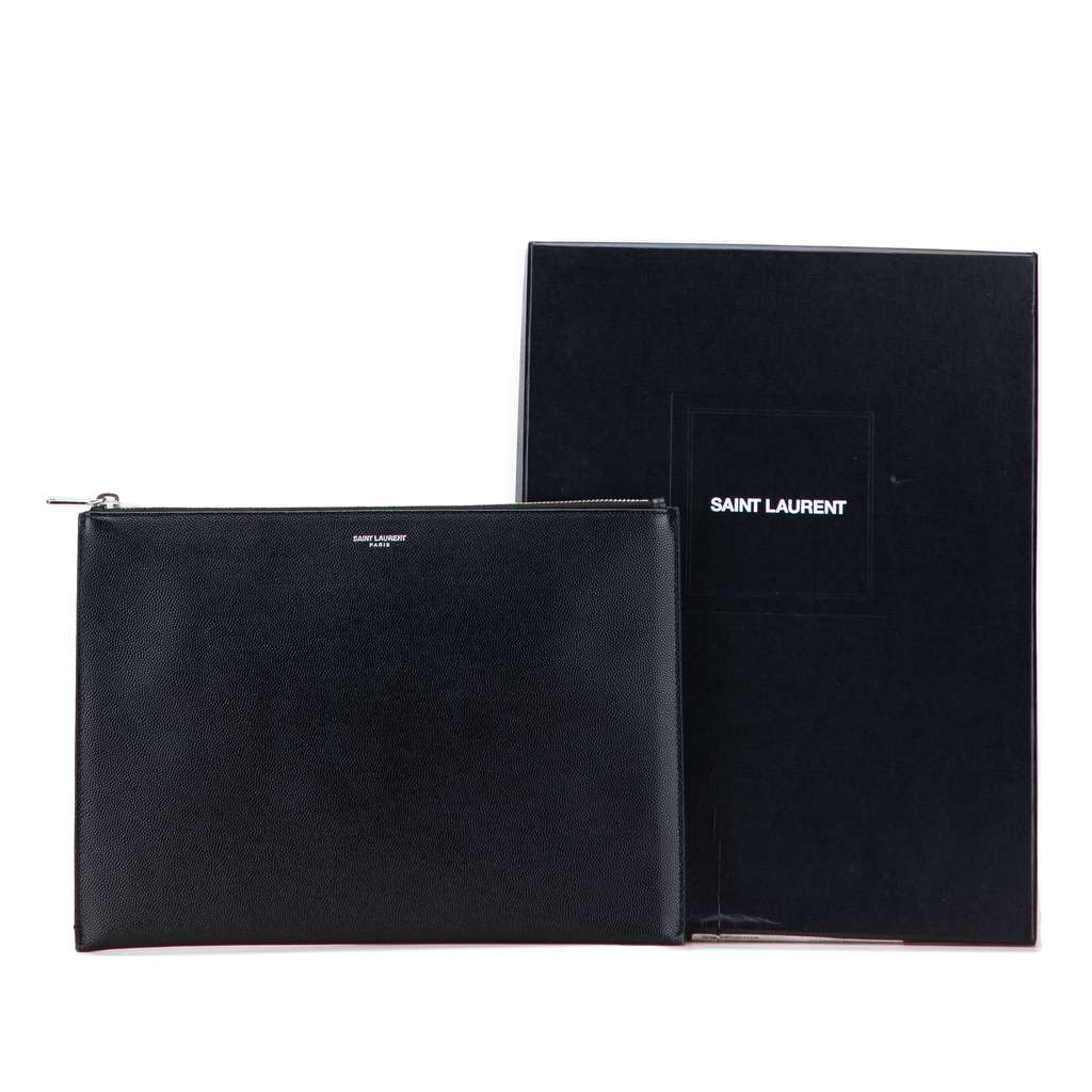 Saint Laurent Grain De Poudre Zipped Tablet Holder - Image 13