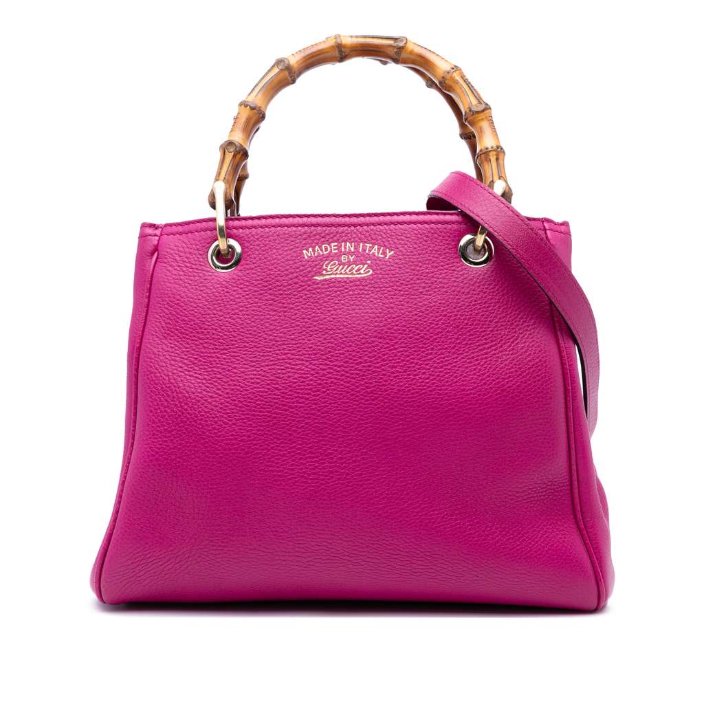 Gucci Small Calfskin Bamboo Shopper Satchel