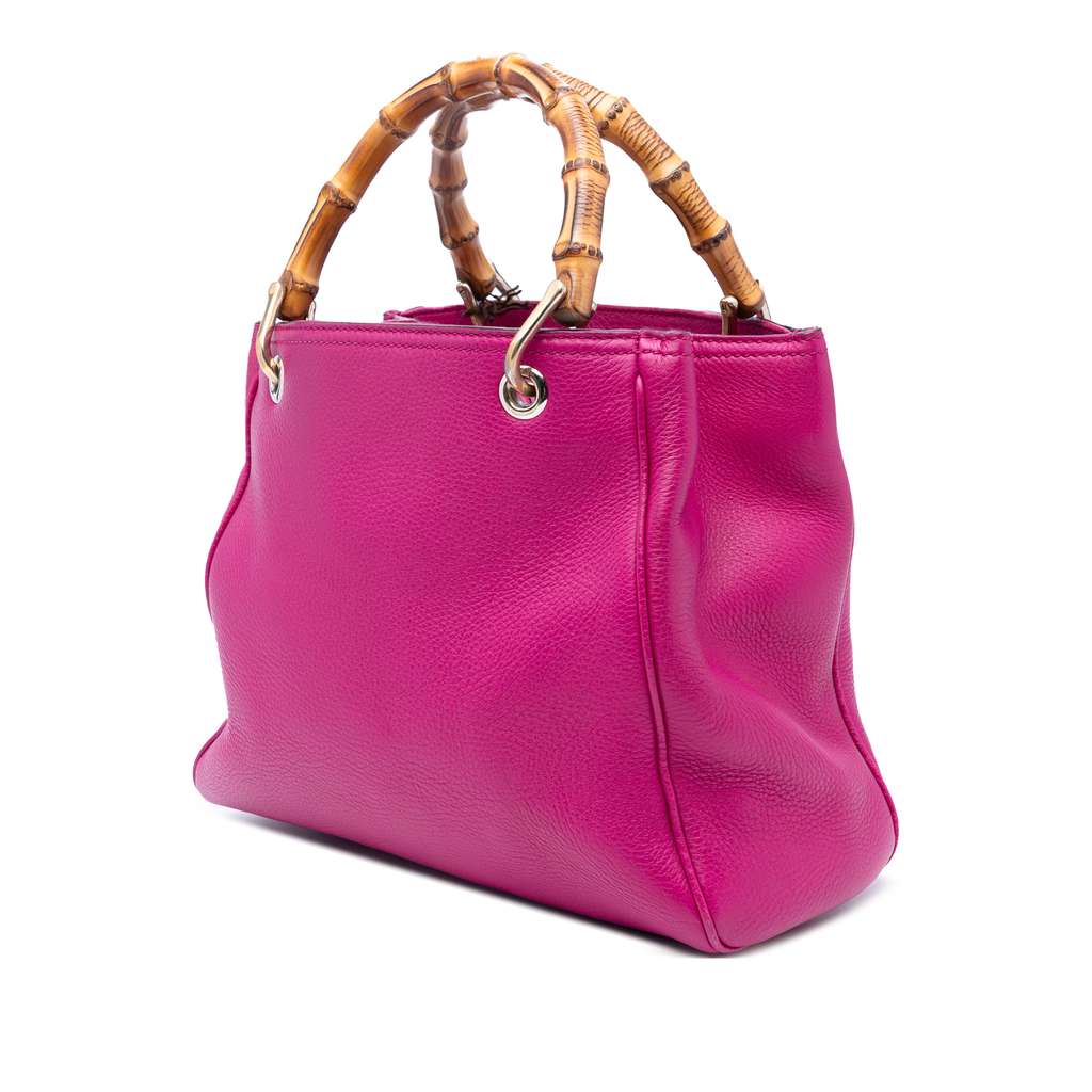 Gucci Small Calfskin Bamboo Shopper Satchel - Back view