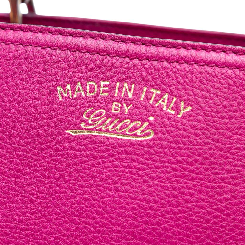 Gucci Small Calfskin Bamboo Shopper Satchel - Side view