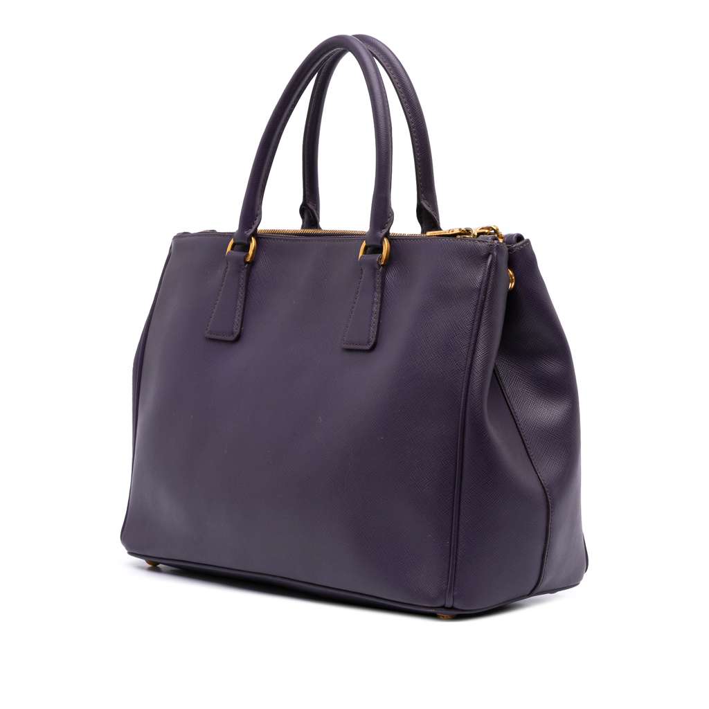 Prada Medium Saffiano Lux Galleria Double Zip Satchel - Back view
