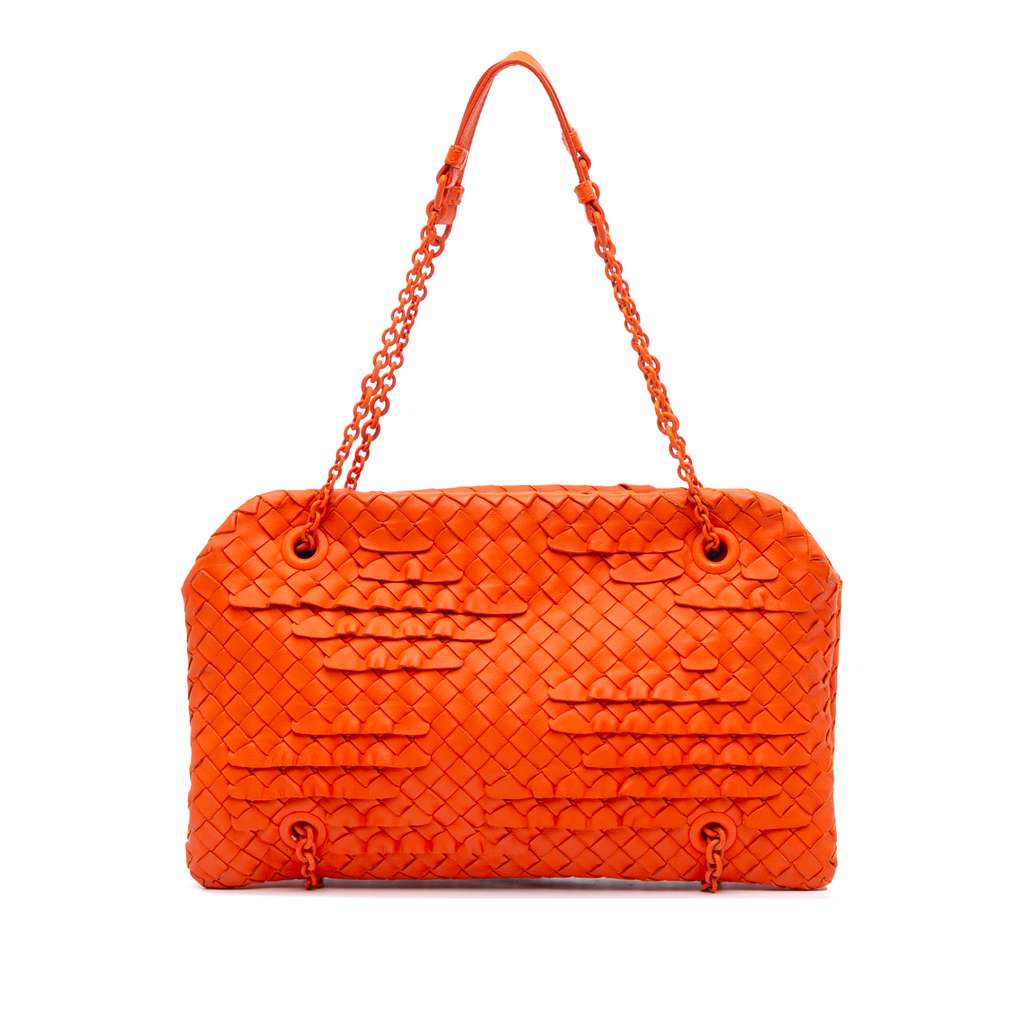 Bottega Veneta Nappa Intrecciato Ruffle Duo Shoulder Bag