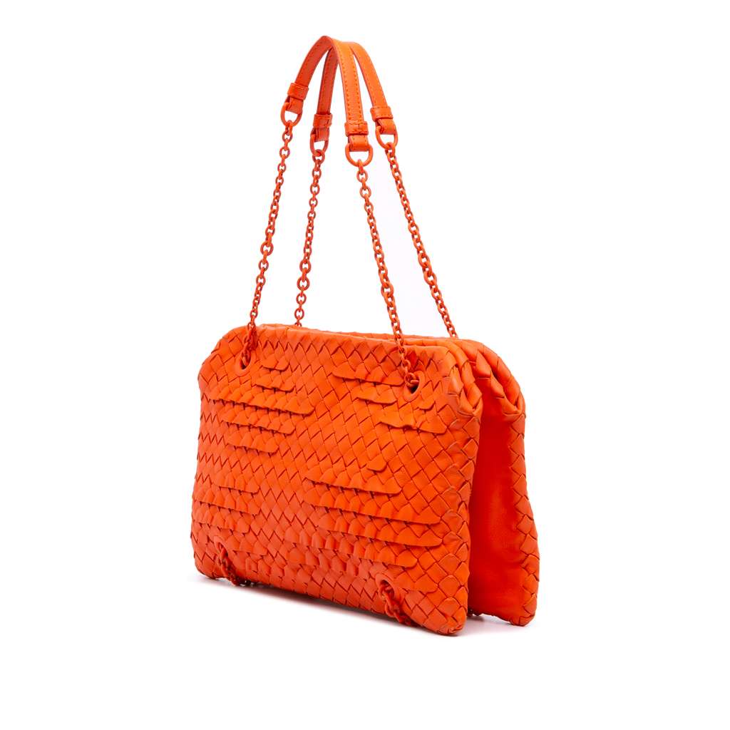 Bottega Veneta Nappa Intrecciato Ruffle Duo Shoulder Bag - Back view