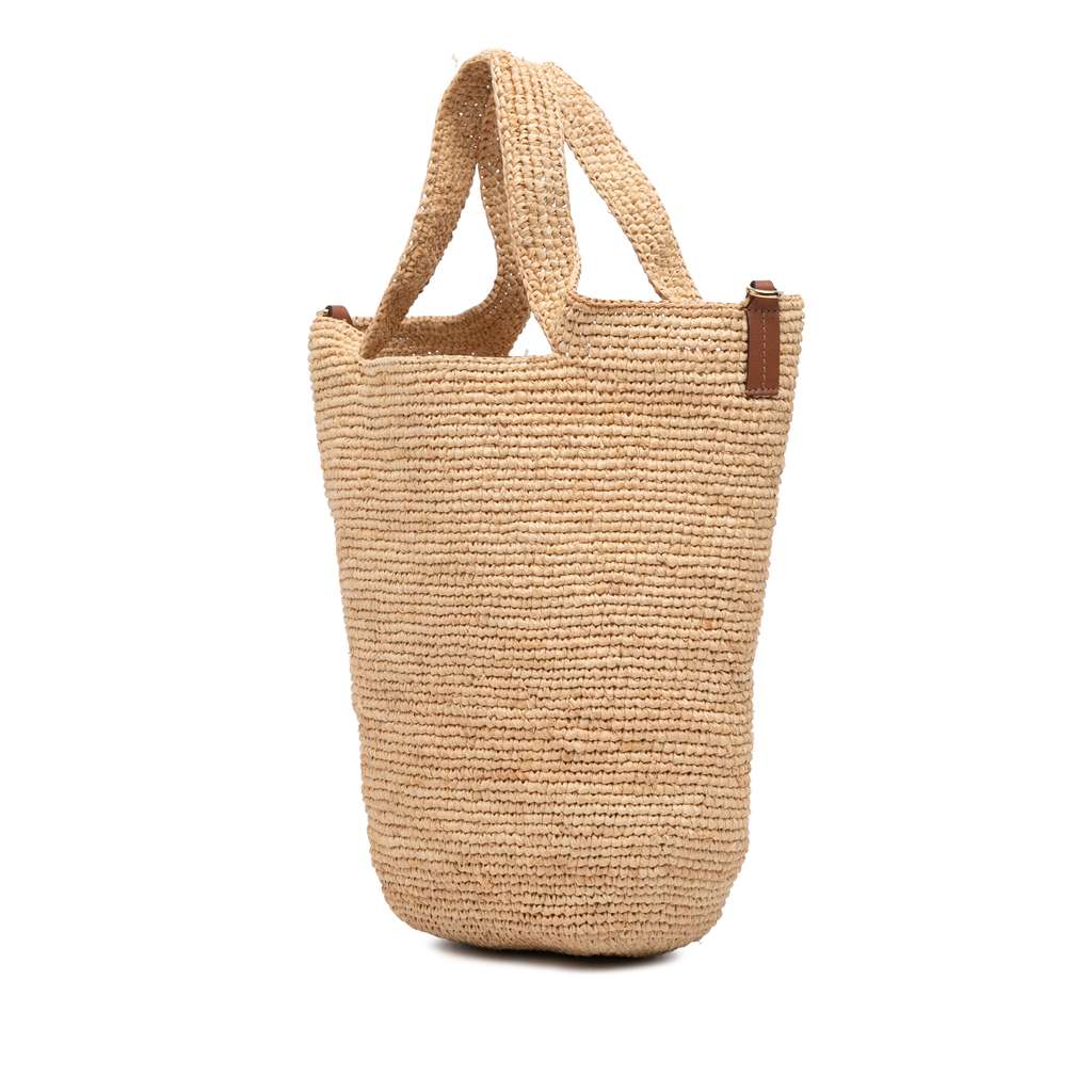 Loewe Mini Raffia Slit Satchel - Back view