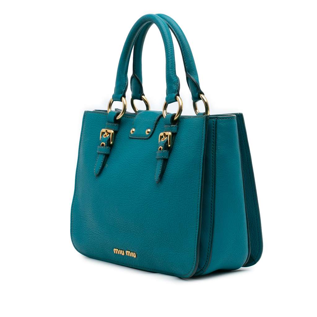 Miu Miu Goatskin Madras Satchel - Back view