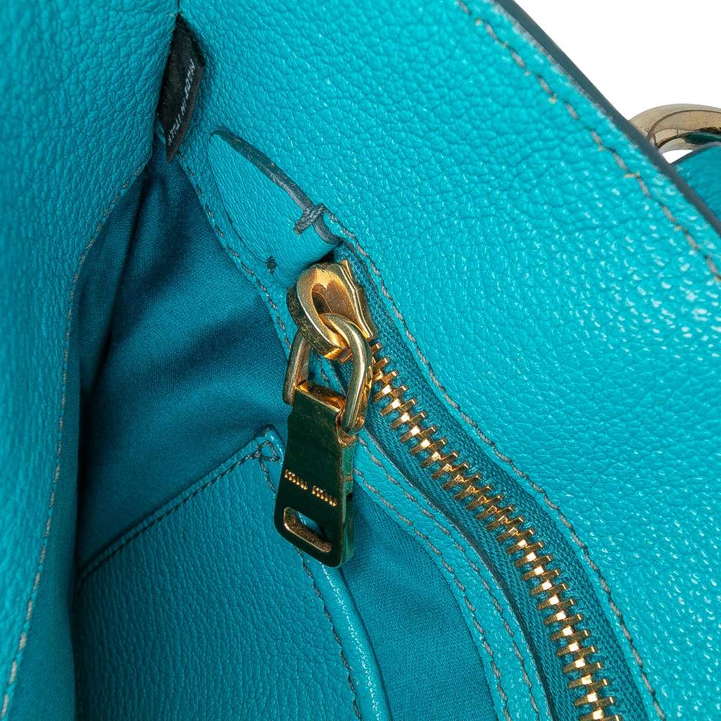 Miu Miu Goatskin Madras Satchel - Side view