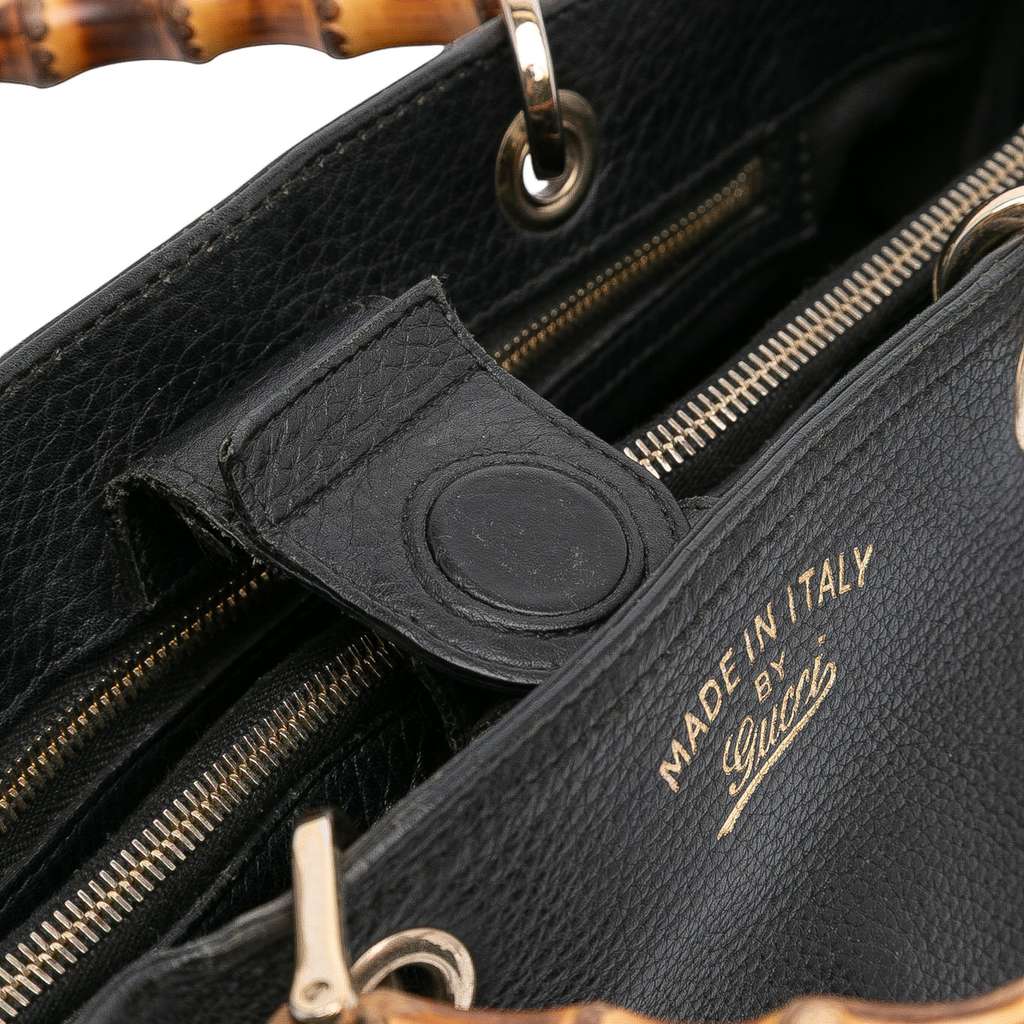 Gucci Medium Calfskin Bamboo Shopper Satchel - Detail 2