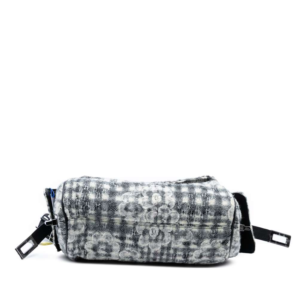 Chanel Tweed Camellia Chain Flap Shoulder Bag - Image 6