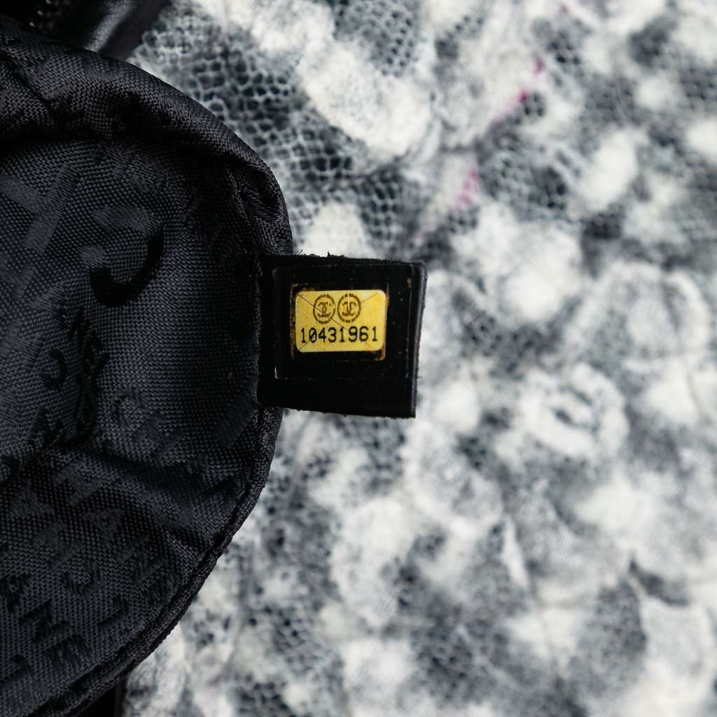 Chanel Tweed Camellia Chain Flap Shoulder Bag - Side view