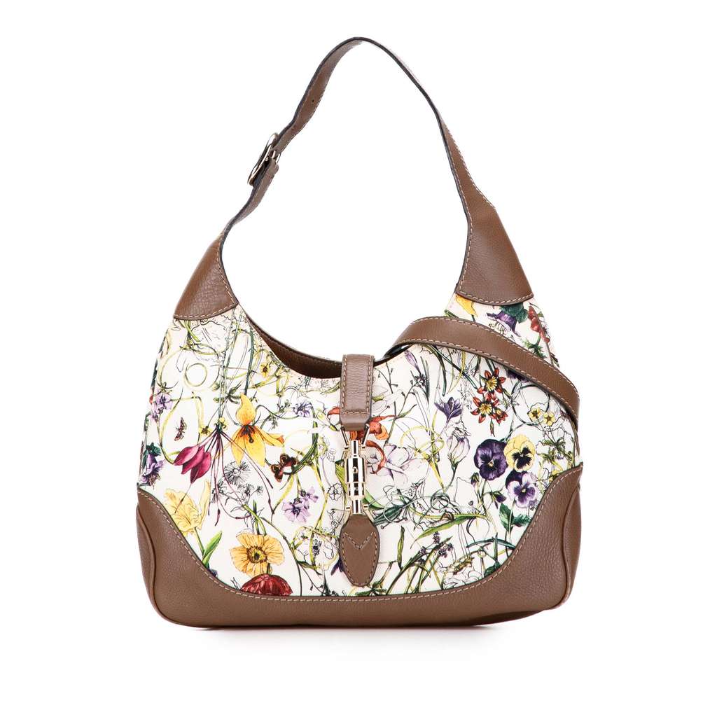 Gucci Flora Canvas Jackie O Bouvier Crossbody