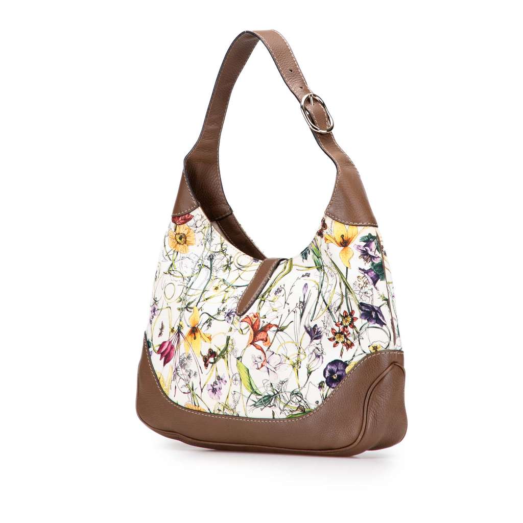 Gucci Flora Canvas Jackie O Bouvier Crossbody - Back view