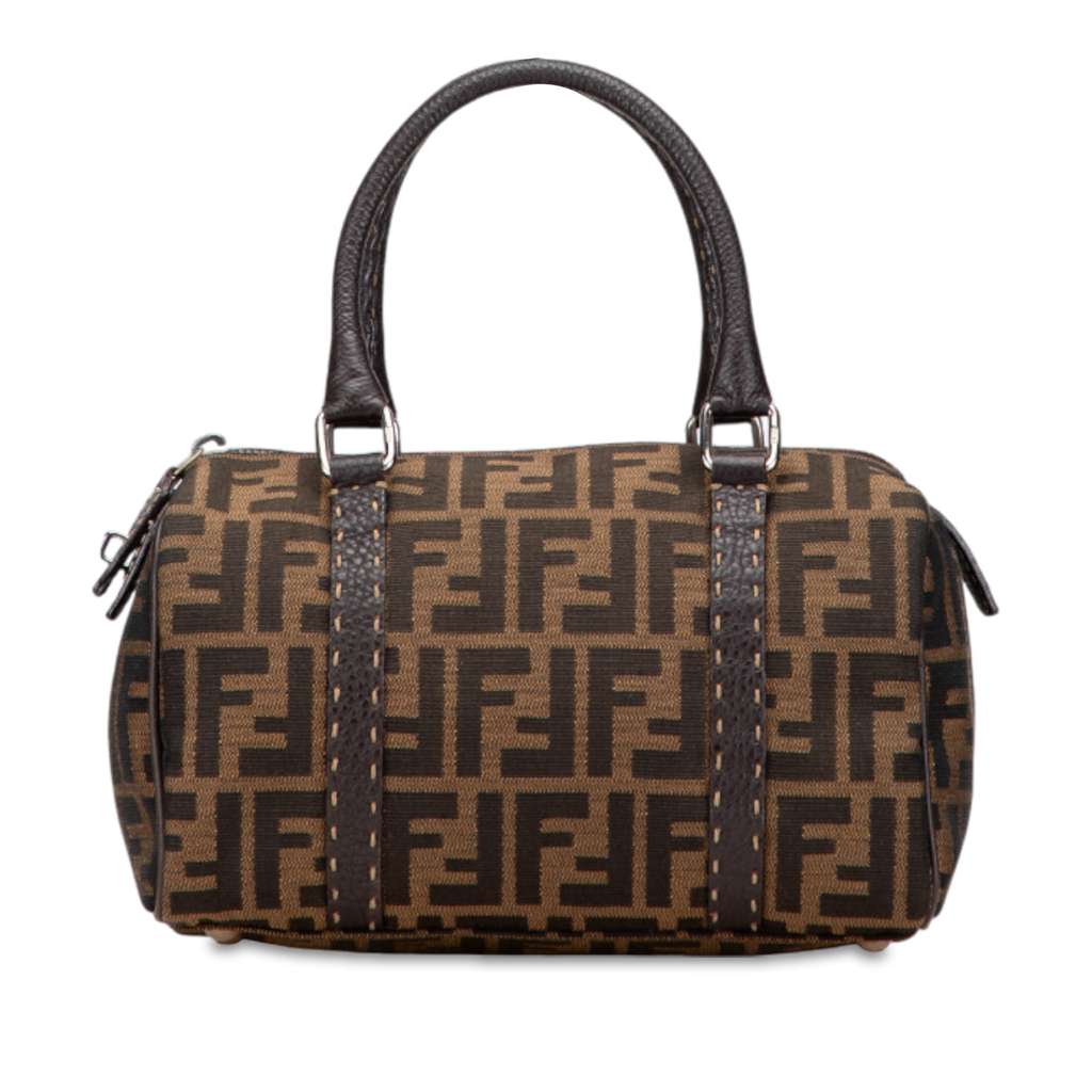 Fendi Mini Zucca Canvas Selleria Boston Bag