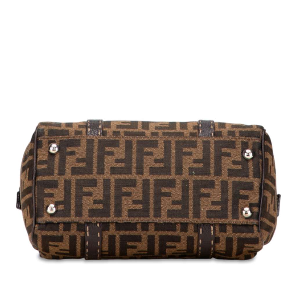 Fendi Mini Zucca Canvas Selleria Boston Bag - Image 6