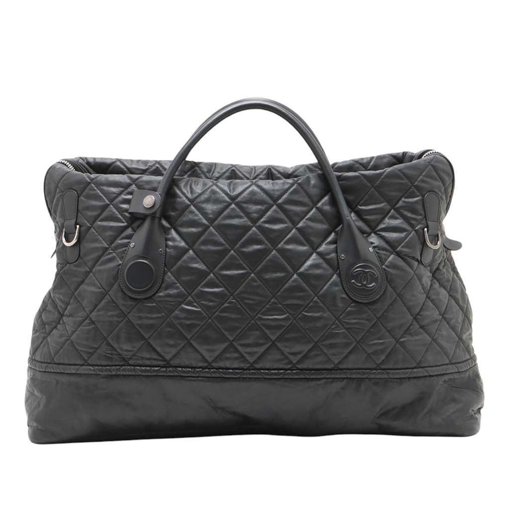Chanel Quilted Coated Canvas Horizontal Sport Weekender - Back view