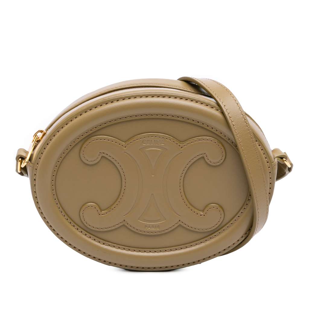 Celine Small Calfskin Cuir Triomphe Oval Crossbody