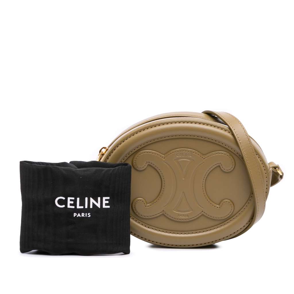 Celine Small Calfskin Cuir Triomphe Oval Crossbody - Image 13