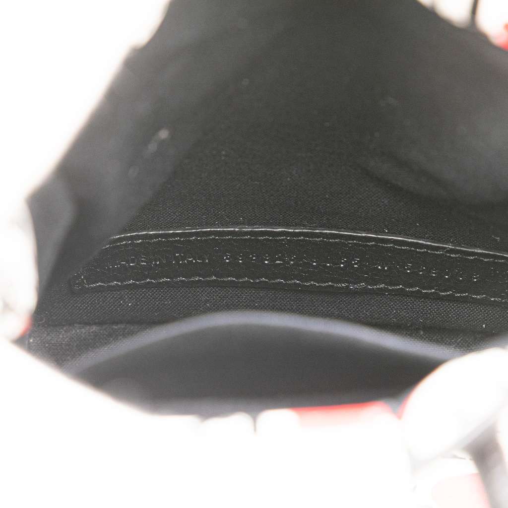 Balenciaga Mini Calfskin Bonjour Paris Shopping Phone Holder - Side view