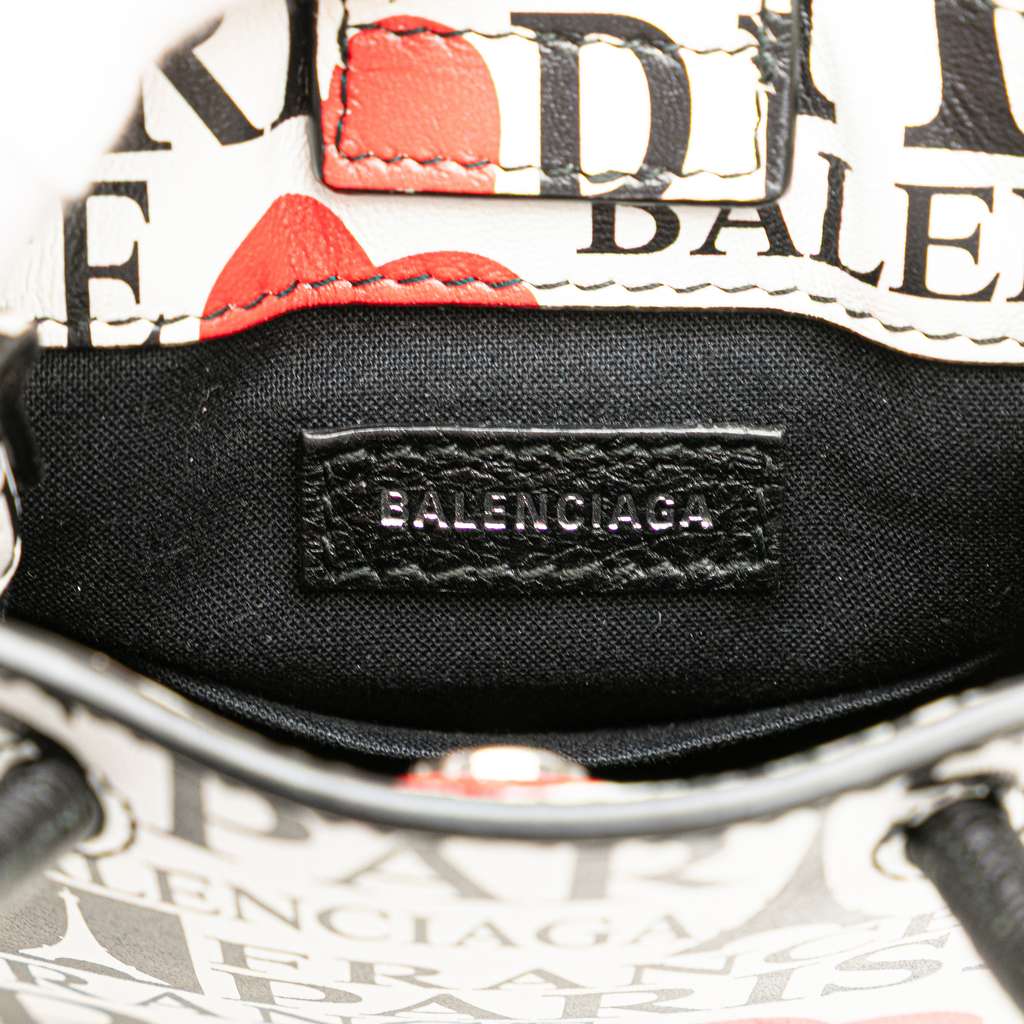 Balenciaga Mini Calfskin Bonjour Paris Shopping Phone Holder - Detail 1