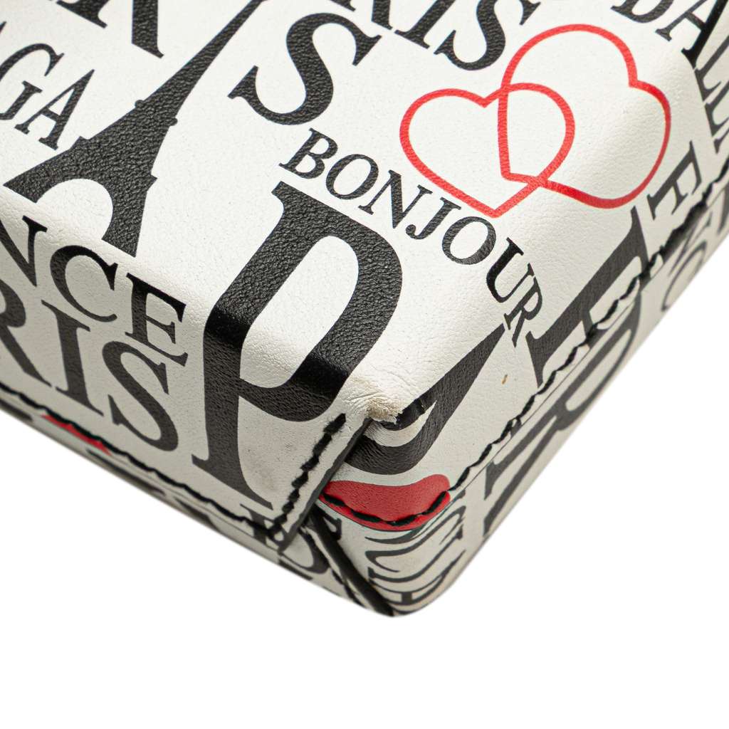 Balenciaga Mini Calfskin Bonjour Paris Shopping Phone Holder - Detail 2