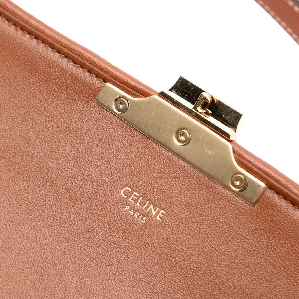 Celine Shearling Triomphe Shoulder Bag - Side view