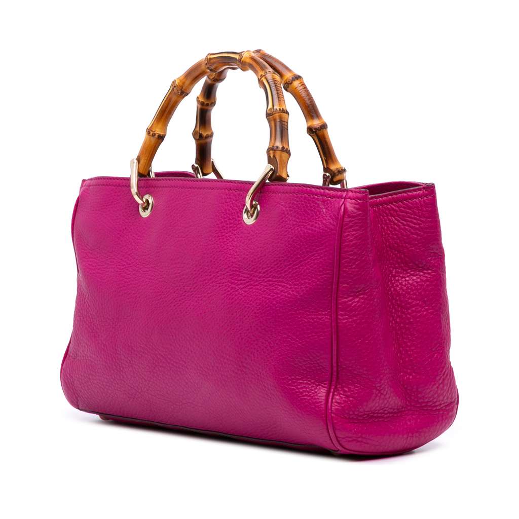 Gucci Medium Calfskin Bamboo Shopper Satchel - Back view