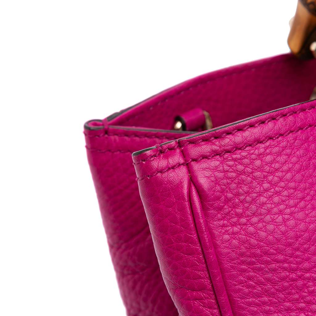 Gucci Medium Calfskin Bamboo Shopper Satchel - Image 10