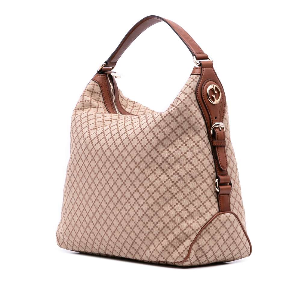 Gucci Diamante Canvas Village Double G Shoulder Bag - Back view