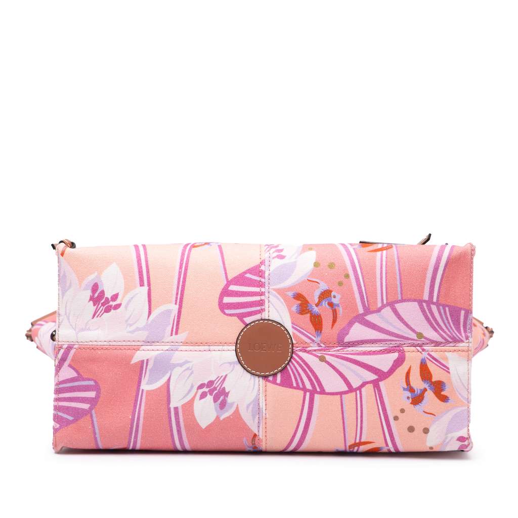 Loewe Paulas Ibiza Small Canvas Waterlily Print Cushion Tote - Image 6