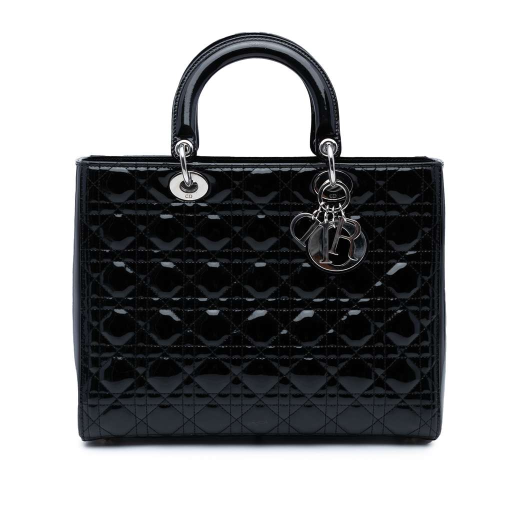 Dior Large Patent Cannage Lady Dior