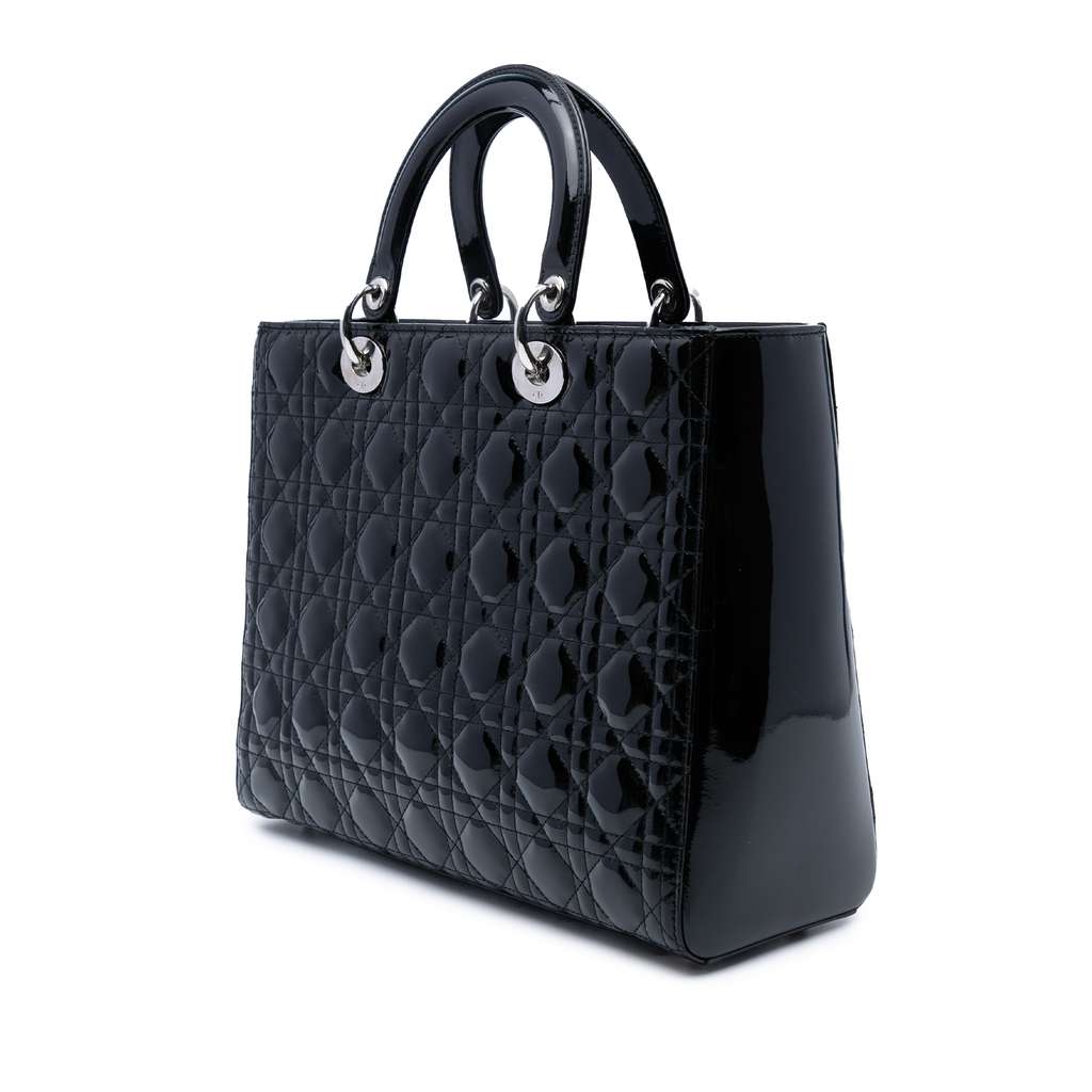 Dior Large Patent Cannage Lady Dior - Back view