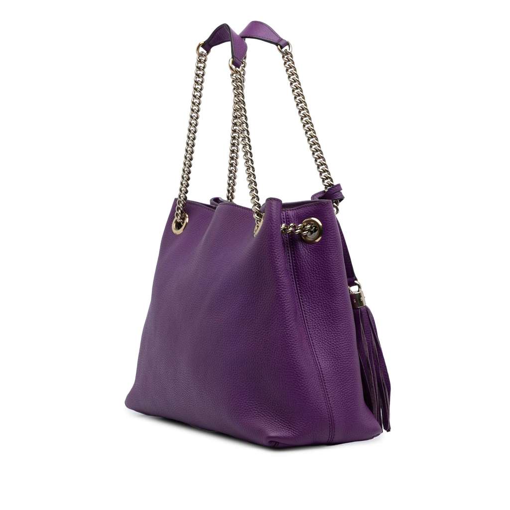 Gucci Medium Leather Soho Chain Tote - Back view