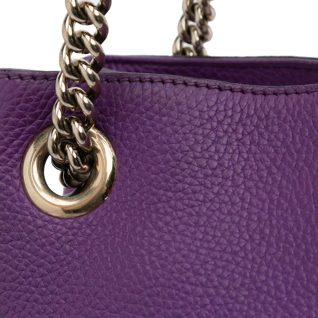 Gucci Medium Leather Soho Chain Tote - Image 12