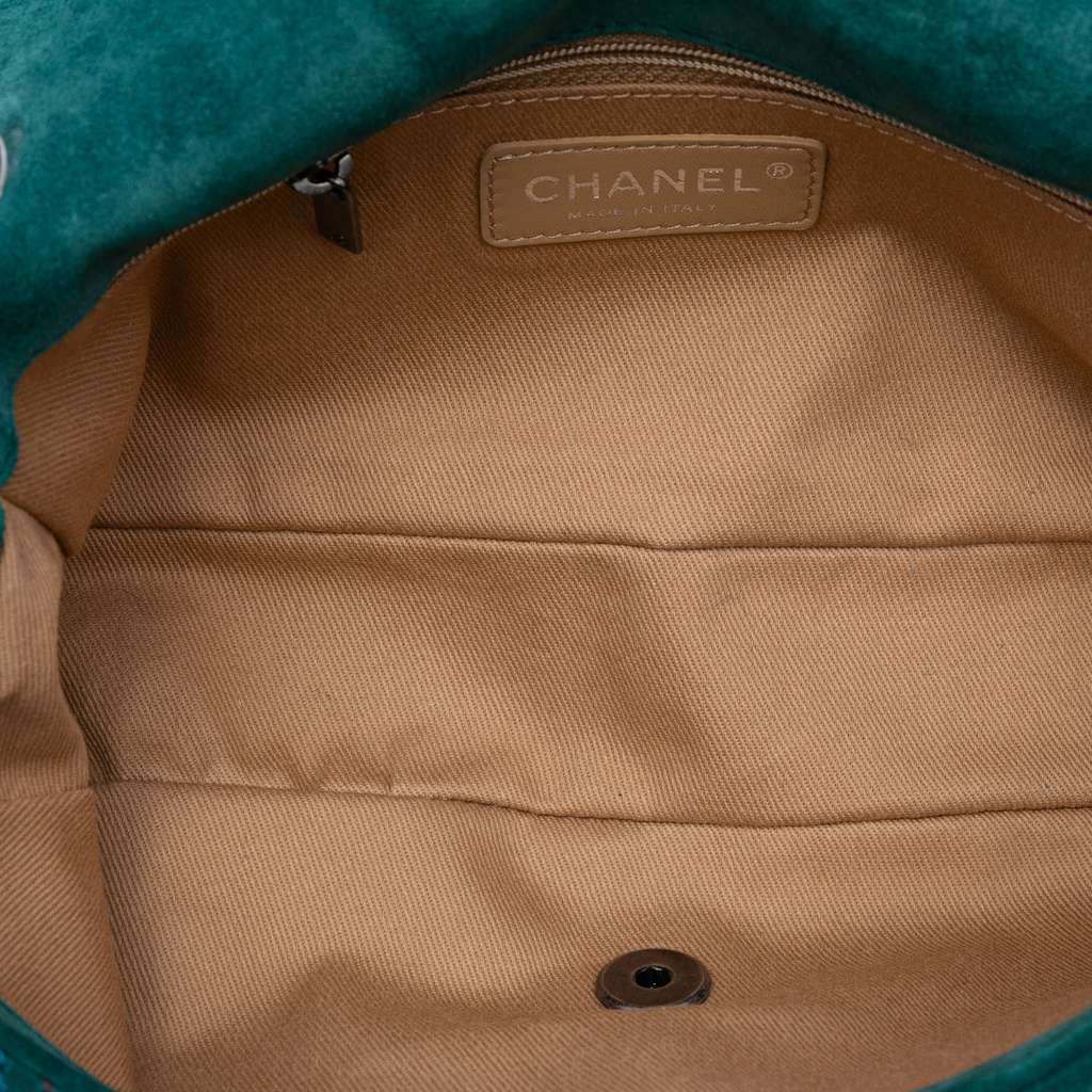 Chanel Paris Edinburgh Medium Stitched Suede Saltire Single Flap - 4