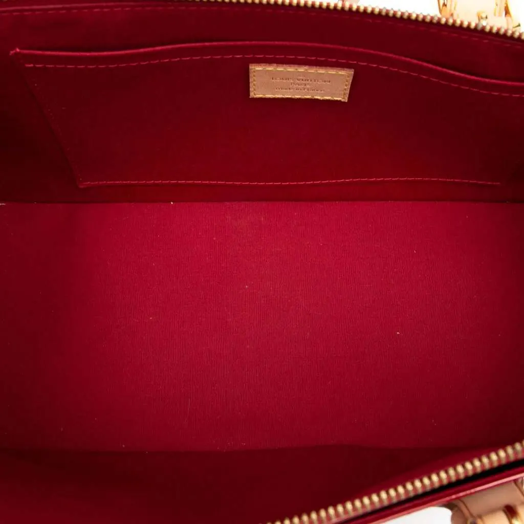 Louis Vuitton Monogram Vernis Rosewood Avenue Red Leather Good - Model View
