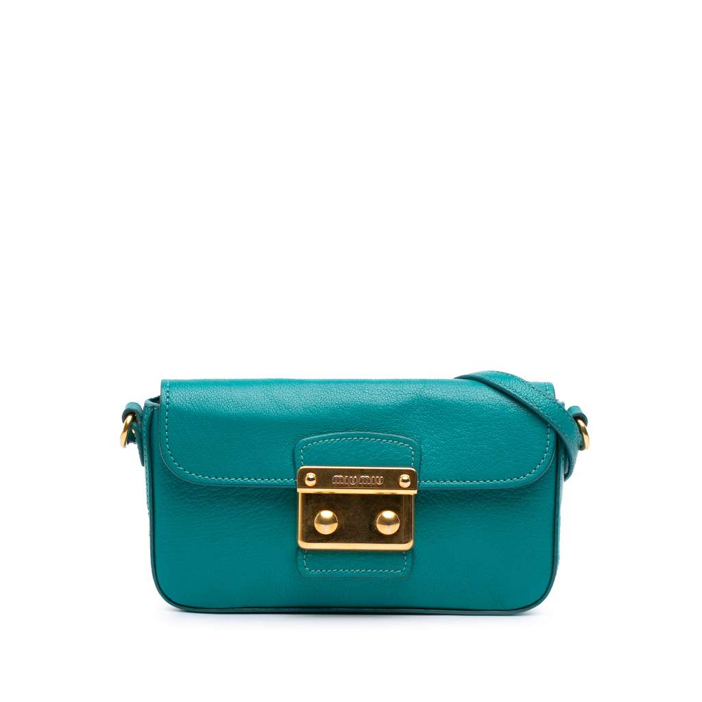 Miu Miu Goatskin Madras Crossbody