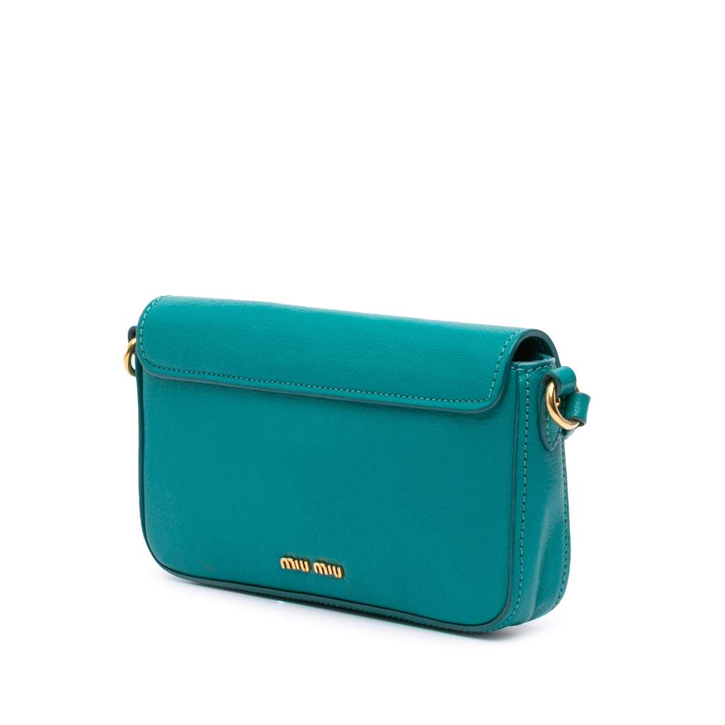 Miu Miu Goatskin Madras Crossbody - Back view