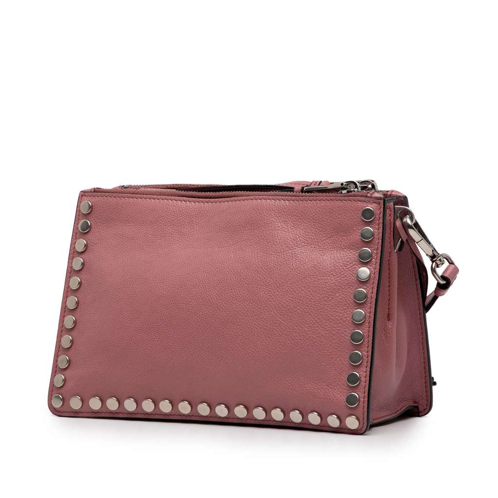 Prada Glace Calf Studded Etiquette Crossbody - Back view