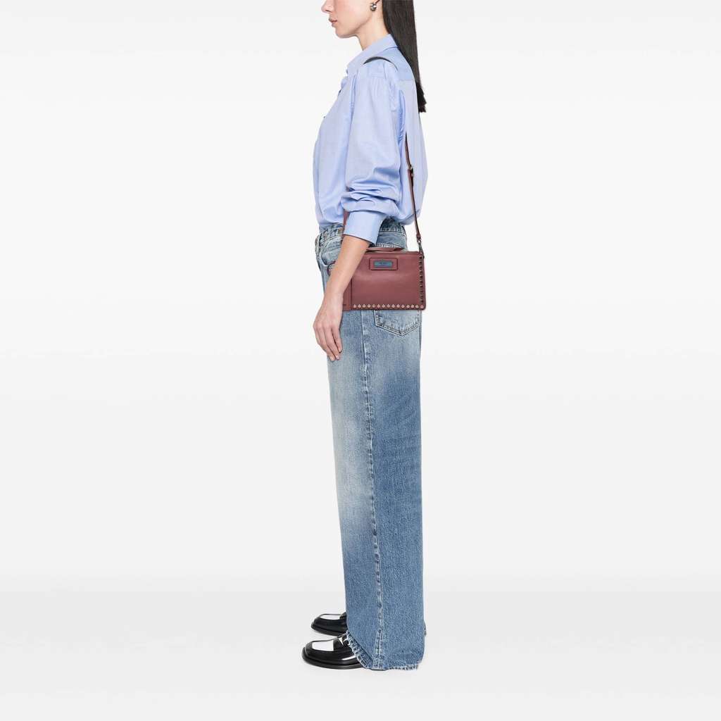 Prada Glace Calf Studded Etiquette Crossbody - Image 10