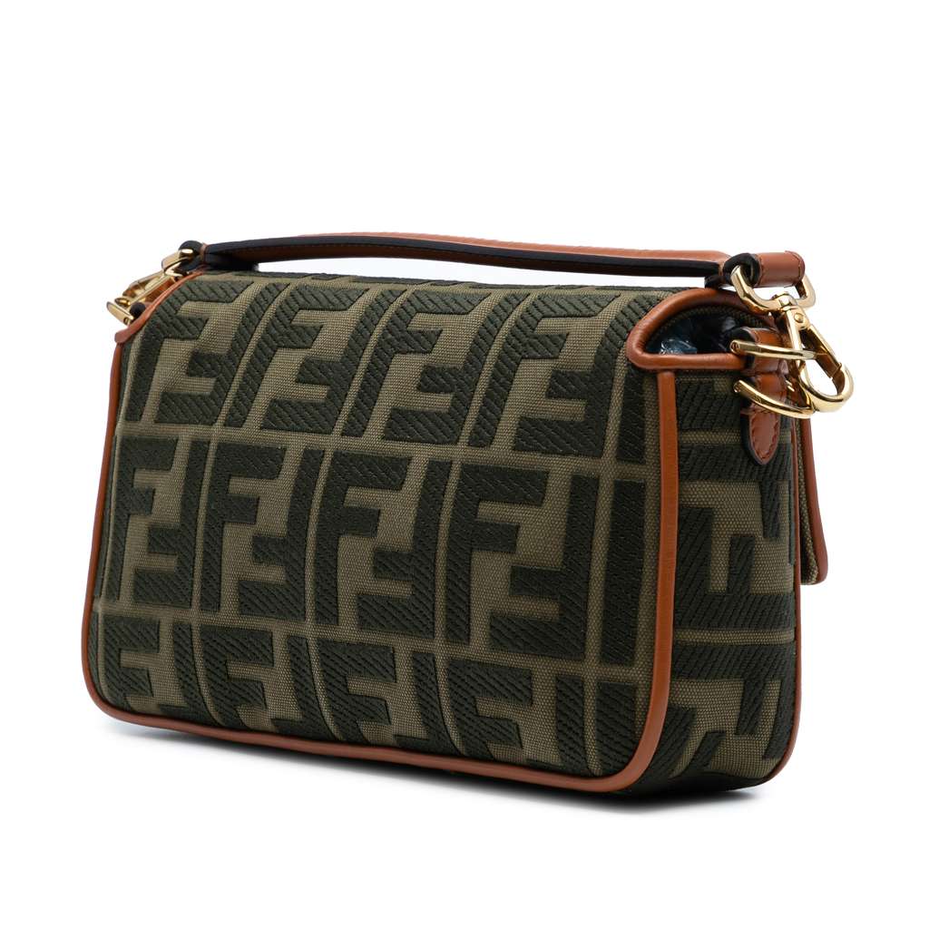 Fendi Zucca Embroidered Canvas Baguette Satchel - 2