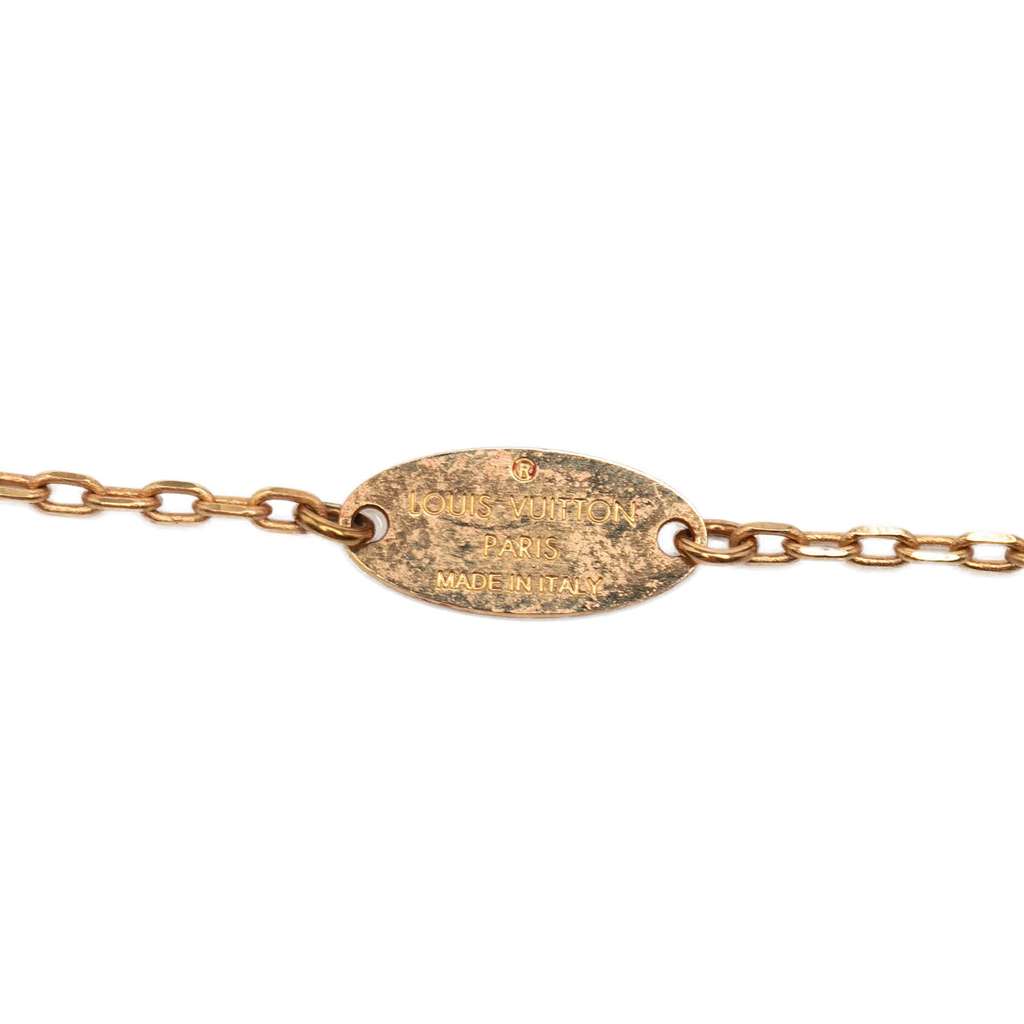 Louis Vuitton Gold Plated Rubber Heart Pendant Necklace - Side view