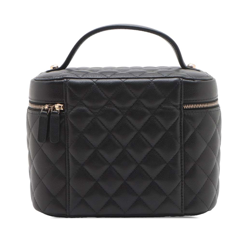 Chanel Medium CC Quilted  Caviar Vanity Case - Back view