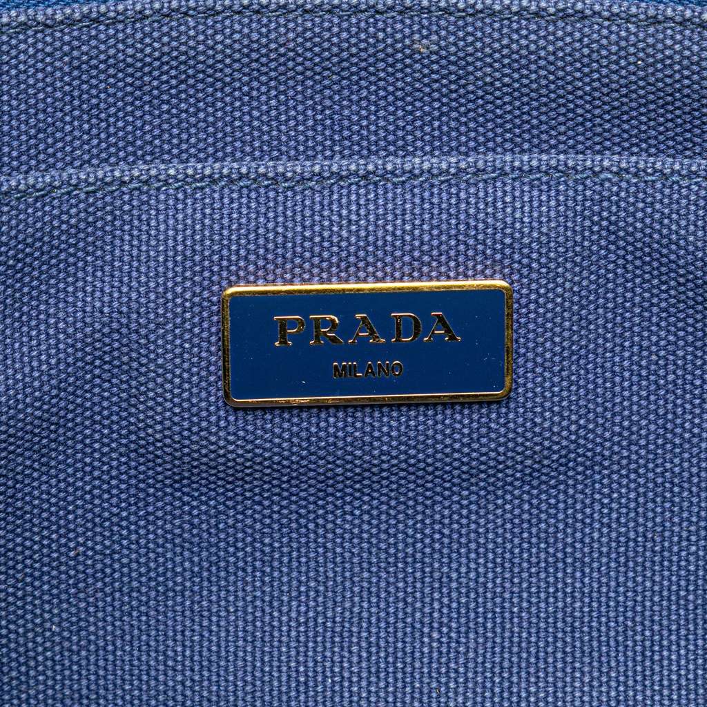 Prada Canvas Canapa Logo Satchel - Side view