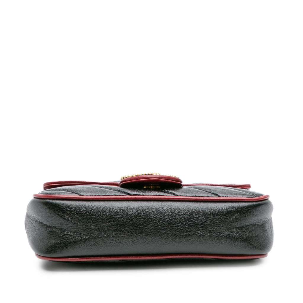 Gucci Super Mini GG Marmont Matelasse Leather Torchon Flap Crossbody - Image 6