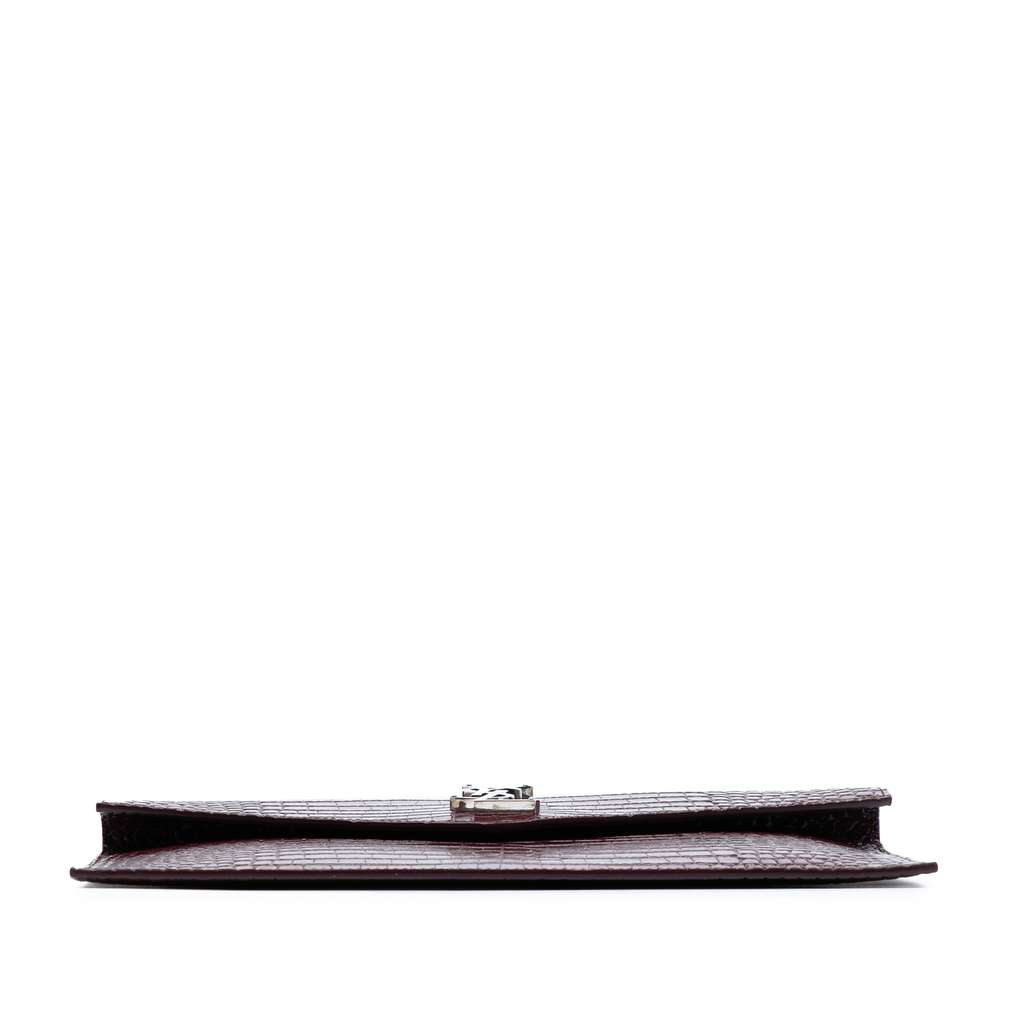 Saint Laurent Croc Embossed Leather Uptown Pouch - 3