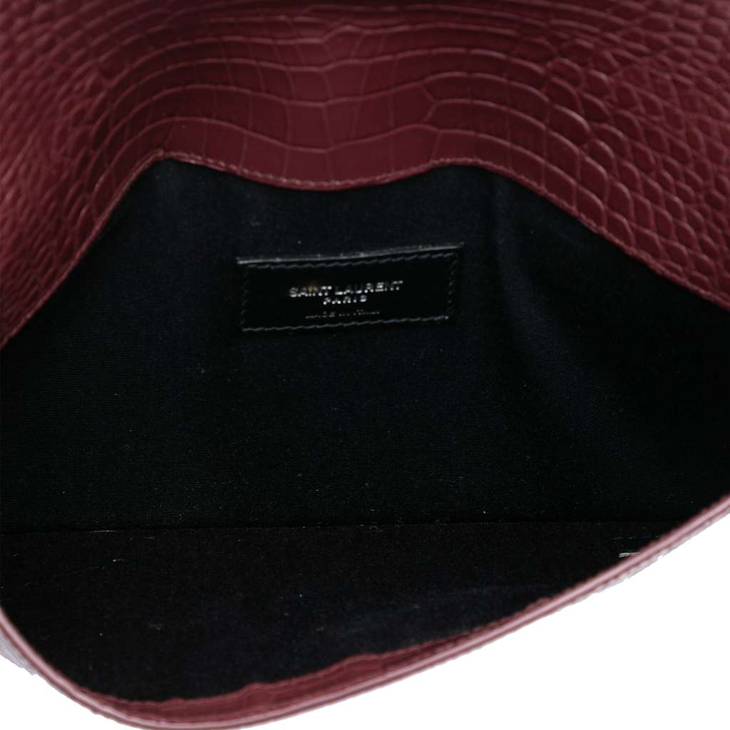 Saint Laurent Croc Embossed Leather Uptown Pouch - 4
