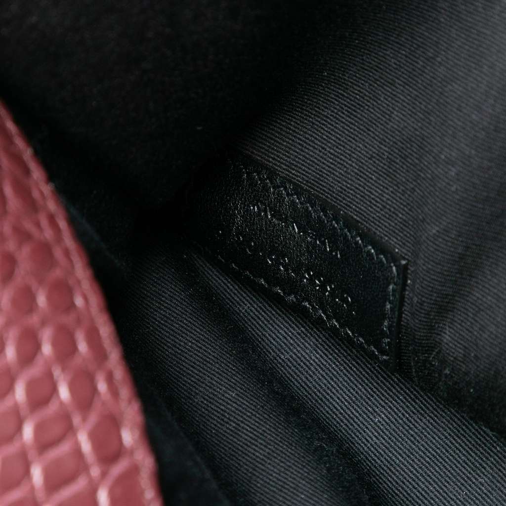 Saint Laurent Croc Embossed Leather Uptown Pouch - 5